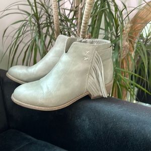 Grey Journey Fringe Booties Size 8